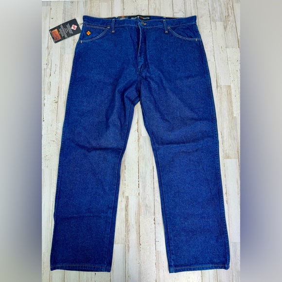 Wrangler FR HRC2 2112 Men's Straight Leg Blue Denim Jeans 40x30 NWT - Picture 2 of 11